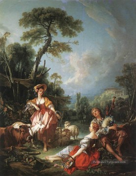  rococo Peintre - Une pastorale estivale François Boucher classique rococo